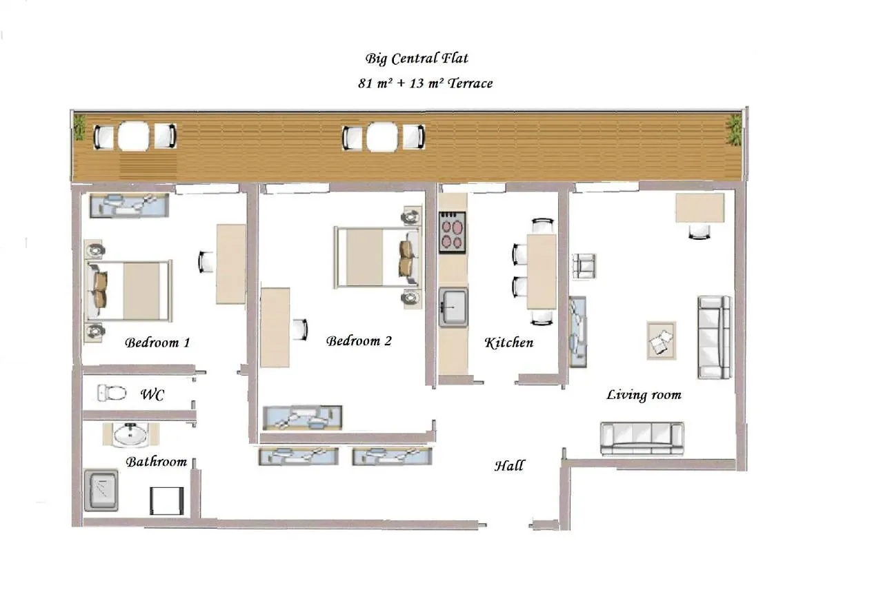 Notre Dame - Huge Sunny Modern 2Br Flat - Terrace Apartment Nice